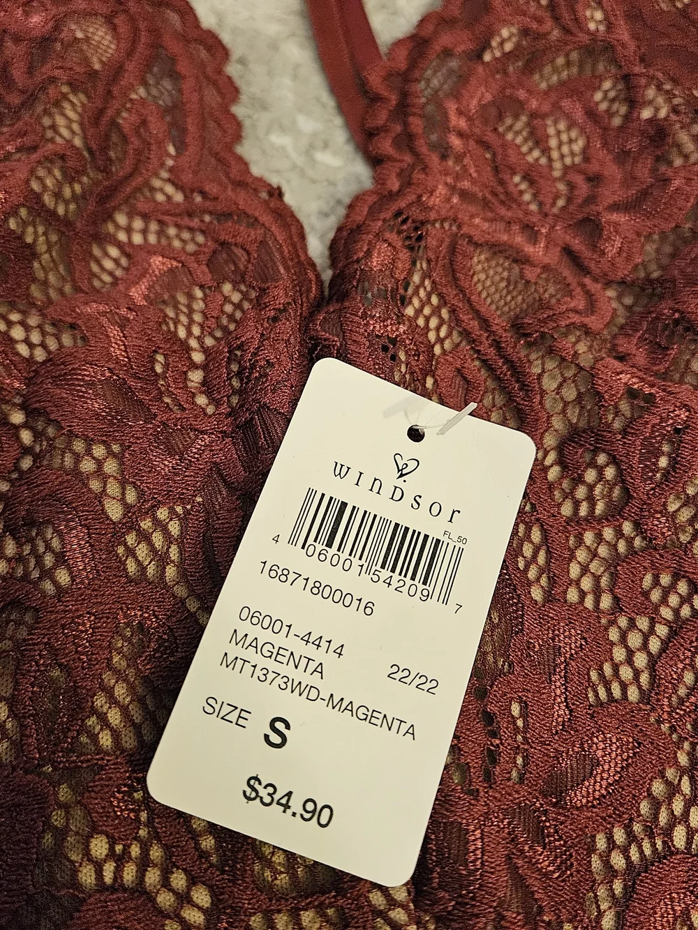 NWT Windsor Magenta Lace Plunge Bodysuit - Picture 2 of 3